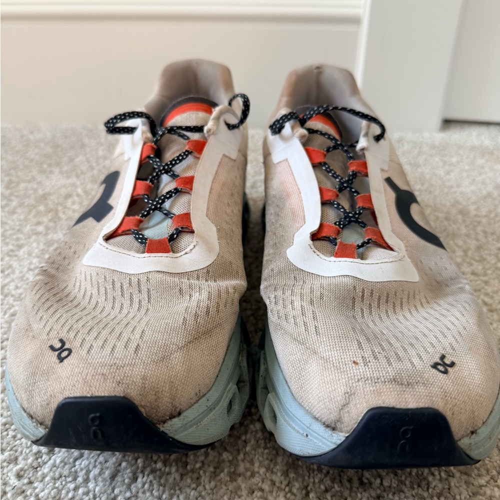 ON Cloud Cloudmonster Men’s running shoes sneakers in Frost Surf men’s size 12.5 - Picture 2 of 5